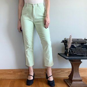 Vintage 90s Bill Blass green high rise corduroys